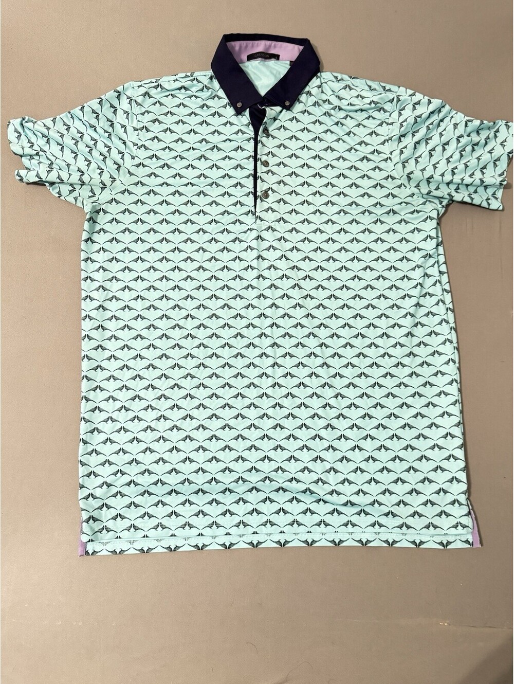 Greyson Men's Siamese Turtle Dove Golf Polo Skystone Blue Size Large